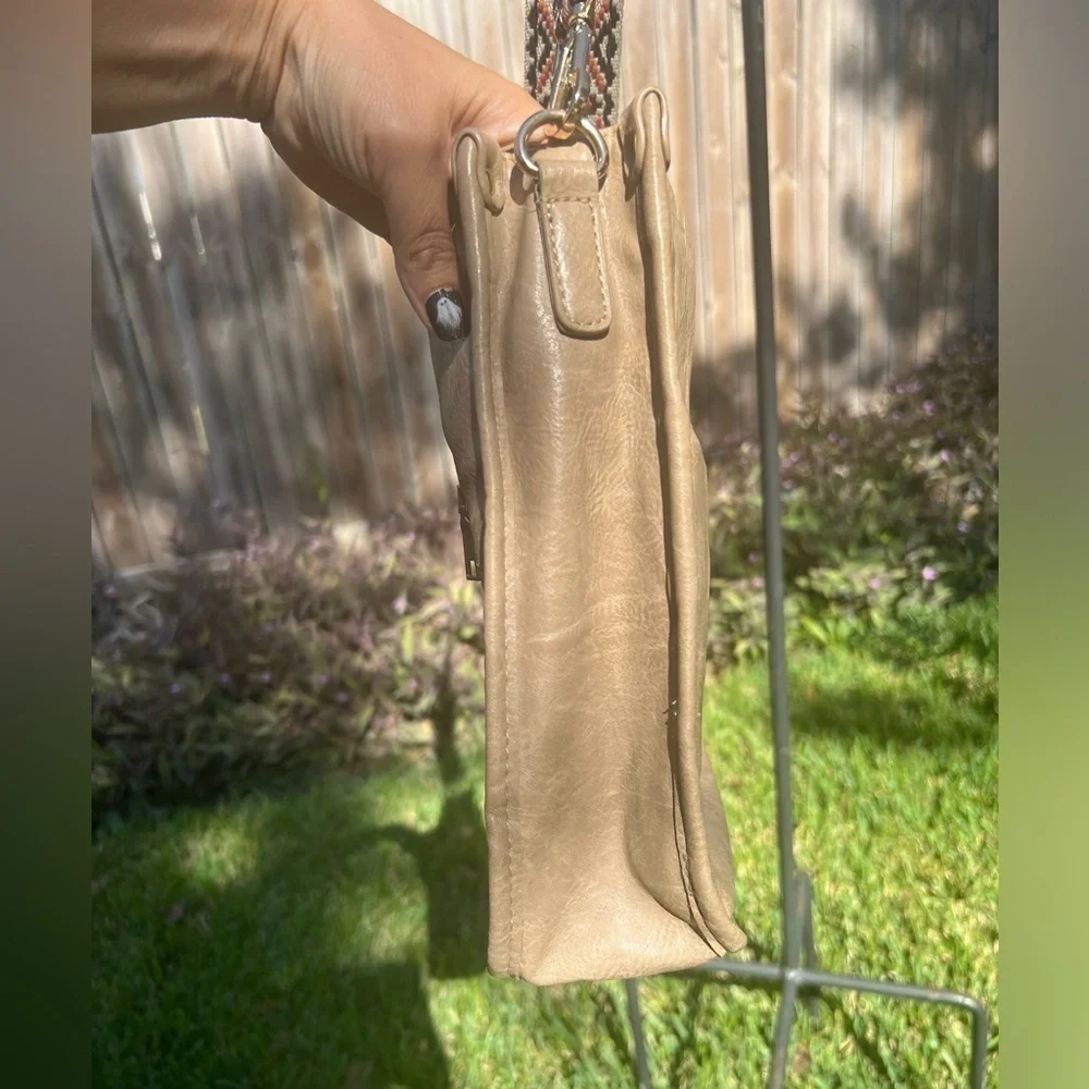 Vegan Leather Crossbody w/ Guitar Style Strap